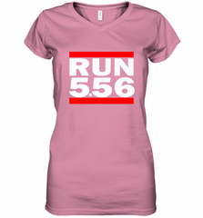 Run 5.56 Long Gun AR 15 Women's V-Neck T-Shirt Women's V-Neck T-Shirt - Nice-Tshirts4u
