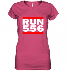 Run 5.56 Long Gun AR 15 Women's V-Neck T-Shirt Women's V-Neck T-Shirt - Nice-Tshirts4u