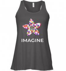 Imagine Flower Peace Sign Hippie 60s 70s Retro Women's Racerback Tank Women's Racerback Tank - Nice-Tshirts4u