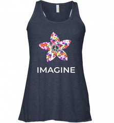 Imagine Flower Peace Sign Hippie 60s 70s Retro Women's Racerback Tank Women's Racerback Tank - Nice-Tshirts4u