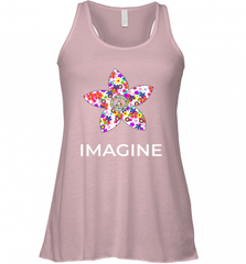 Imagine Flower Peace Sign Hippie 60s 70s Retro Women's Racerback Tank Women's Racerback Tank - Nice-Tshirts4u