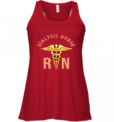 Dialysis Registered Nurse Caduceus Medical Symbol RN Women's Racerback Tank