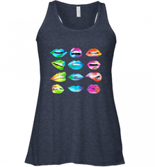 Tie Dye Lip Mood Mouths Bite Tongue Out Smile Smirk Kiss Women's Racerback Tank Women's Racerback Tank - Nice-Tshirts4u