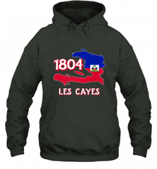 Nice Haitian Flag Day Shirt _ Les Cayes Haiti Map 1804 Hooded Sweatshirt Hooded Sweatshirt - Nice-Tshirts4u