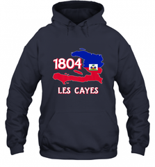 Nice Haitian Flag Day Shirt _ Les Cayes Haiti Map 1804 Hooded Sweatshirt Hooded Sweatshirt - Nice-Tshirts4u