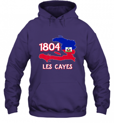 Nice Haitian Flag Day Shirt _ Les Cayes Haiti Map 1804 Hooded Sweatshirt Hooded Sweatshirt - Nice-Tshirts4u
