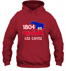 Nice Haitian Flag Day Shirt _ Les Cayes Haiti Map 1804 Hooded Sweatshirt Hooded Sweatshirt - Nice-Tshirts4u