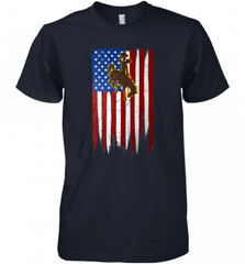 Wyoming Cowboys Grunge American Flag  Apparel Men's Premium T-Shirt Men's Premium T-Shirt - Nice-Tshirts4u
