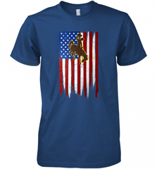 Wyoming Cowboys Grunge American Flag  Apparel Men's Premium T-Shirt Men's Premium T-Shirt - Nice-Tshirts4u