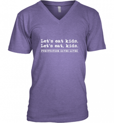 Let's Eat Kids Punctuation Saves Lives Grammar Outfit Gift Men's V-Neck Men's V-Neck - Nice-Tshirts4u