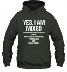 Yes I Am Mixed with Black Proud Black History Month Tee Hooded Sweatshirt Hooded Sweatshirt - Nice-Tshirts4u