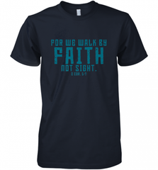 Christian Bible Verse Quote Jesus Christ 2 Corinthians 5_7 Men's Premium T-Shirt Men's Premium T-Shirt - Nice-Tshirts4u