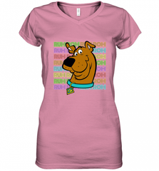 Kids Scooby Doo Ruh Roh Neon Text Stack Women's V-Neck T-Shirt Women's V-Neck T-Shirt - Nice-Tshirts4u