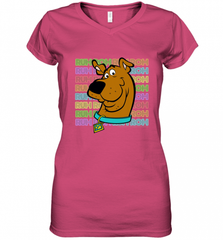 Kids Scooby Doo Ruh Roh Neon Text Stack Women's V-Neck T-Shirt Women's V-Neck T-Shirt - Nice-Tshirts4u