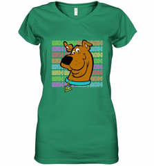 Kids Scooby Doo Ruh Roh Neon Text Stack Women's V-Neck T-Shirt Women's V-Neck T-Shirt - Nice-Tshirts4u