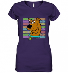 Kids Scooby Doo Ruh Roh Neon Text Stack Women's V-Neck T-Shirt Women's V-Neck T-Shirt - Nice-Tshirts4u