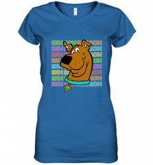 Kids Scooby Doo Ruh Roh Neon Text Stack Women's V-Neck T-Shirt Women's V-Neck T-Shirt - Nice-Tshirts4u