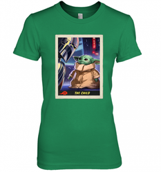 Star Wars The Mandalorian The Child Trading Card Women's Premium T-Shirt