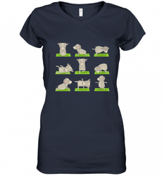 Funny Goat Yoga Tshirts Yoga Goat On Mat Cool Gifts Women's V-Neck T-Shirt
