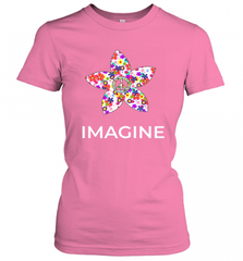 Imagine Flower Peace Sign Hippie 60s 70s Retro Women's T-Shirt Women's T-Shirt - Nice-Tshirts4u