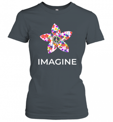 Imagine Flower Peace Sign Hippie 60s 70s Retro Women's T-Shirt Women's T-Shirt - Nice-Tshirts4u