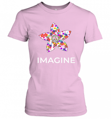 Imagine Flower Peace Sign Hippie 60s 70s Retro Women's T-Shirt Women's T-Shirt - Nice-Tshirts4u